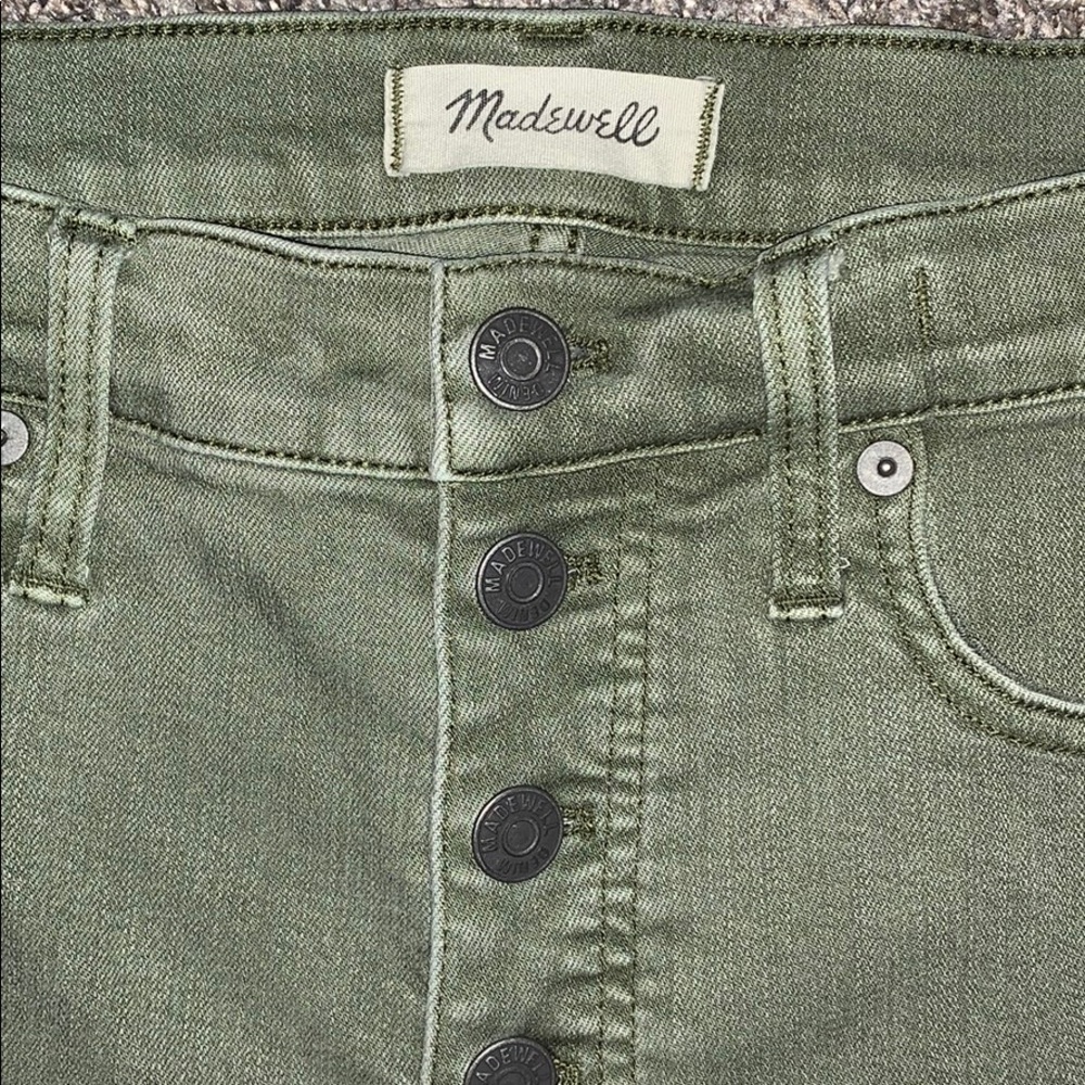 Madewell green denim 28 9inch high rise skinny
